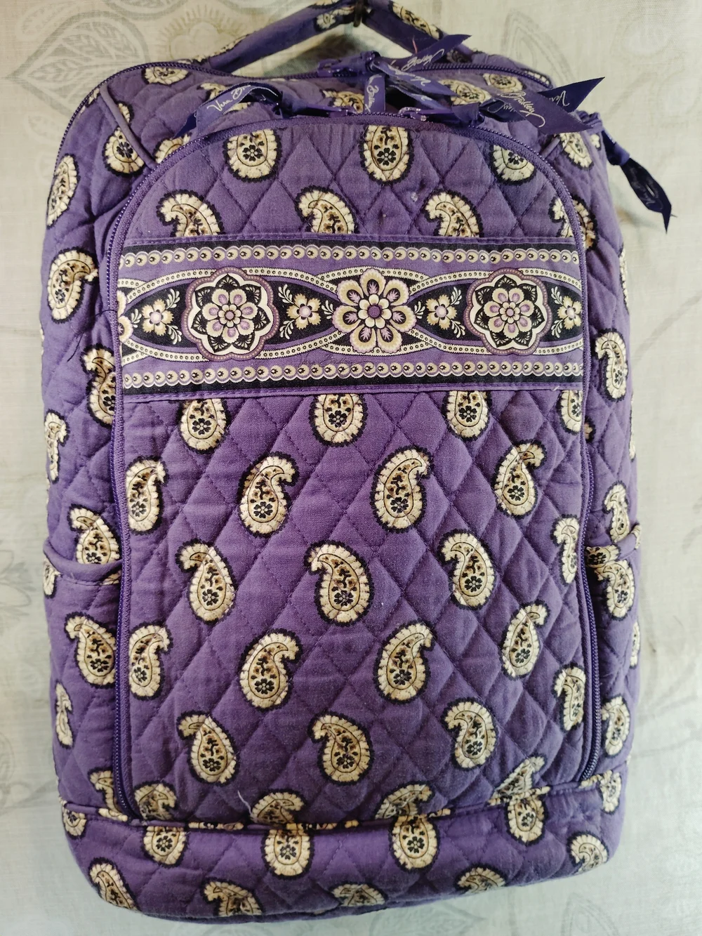 Vera Bradley Purple Paisley Quilted Backpack